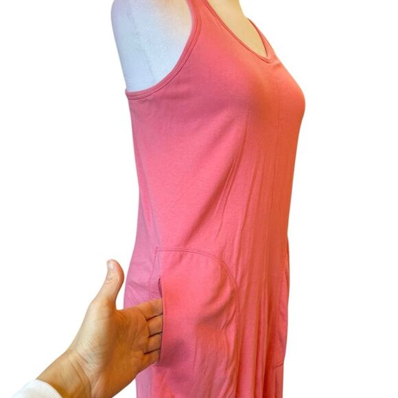 Athleta Racerback Knit Sundress Built in Bra Womens Size Medium In Coral Pink - Picture 6 of 11